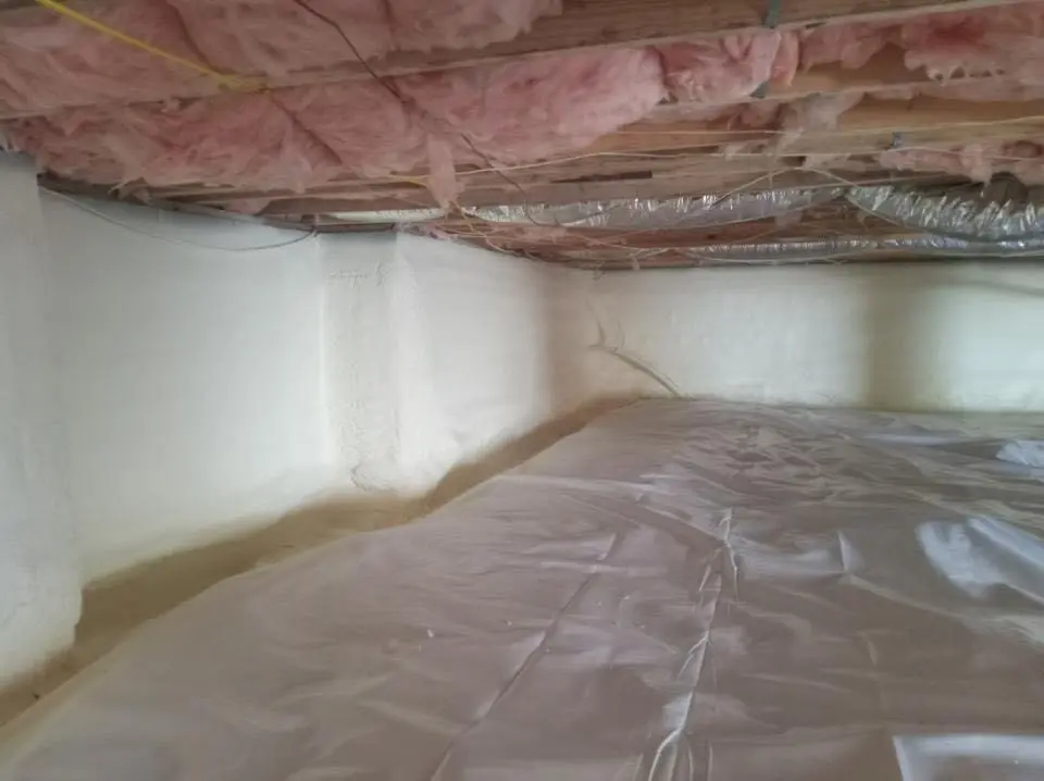 Crawl space encapsulation with closed-cell spray foam for Attic Insulation in York